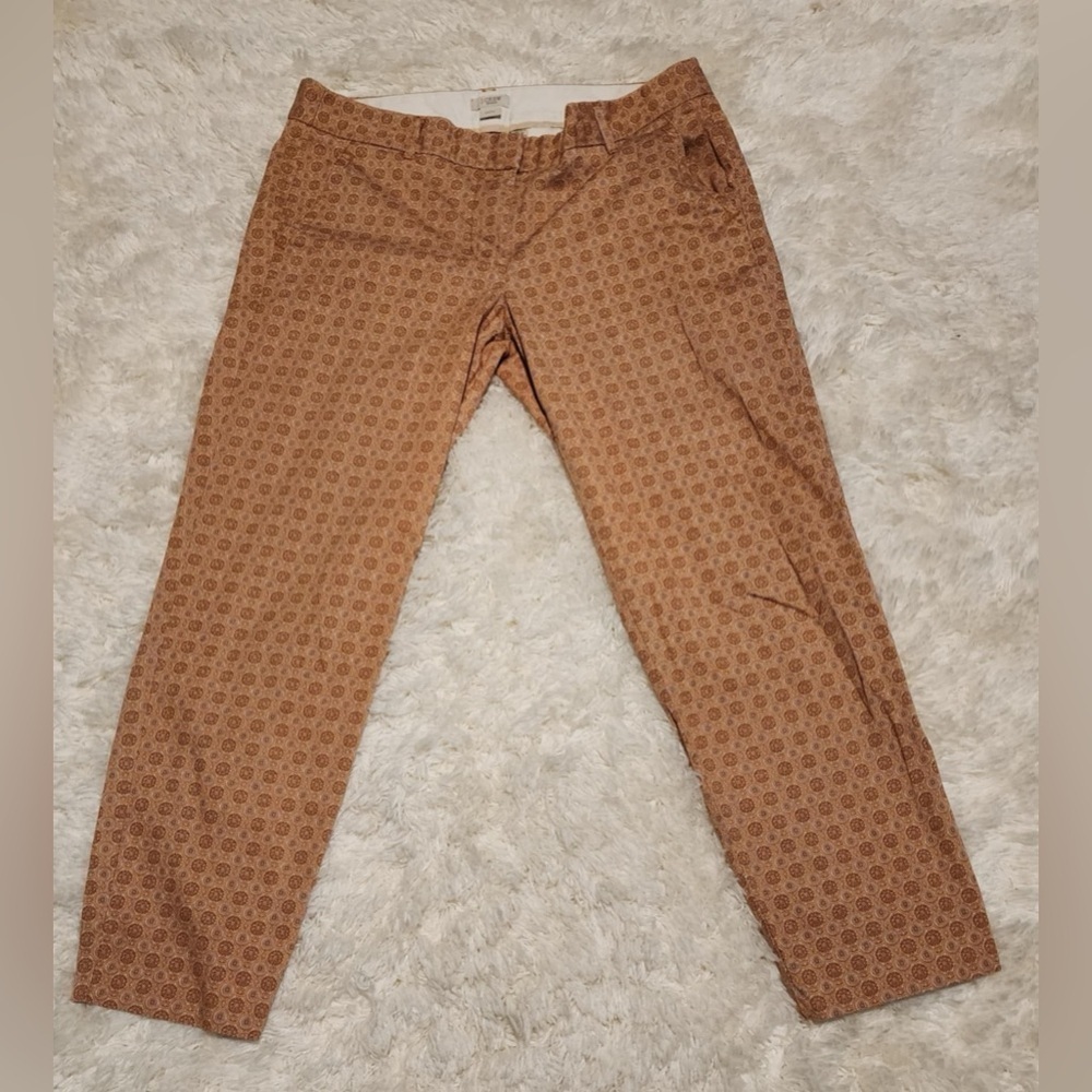 J. Crew Women’s Stretch City Fit Size 8 Print Trousers EUC